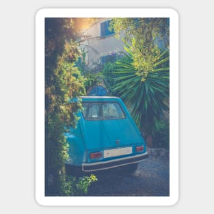 Vintage Car Outside A French Chateau Sticker